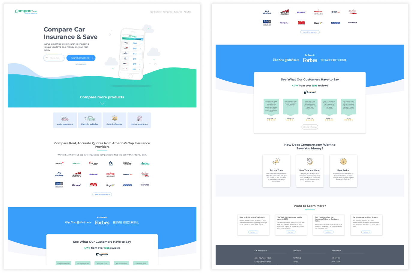 Compare.com redesign